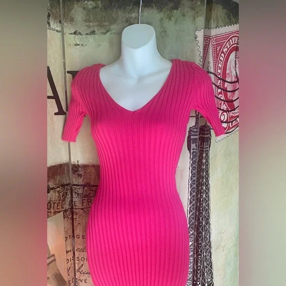 FN Hot pink sweater dress, Size XS - Picture 4 of 5